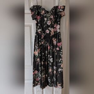All that Jazz Black Floral Midi Dress